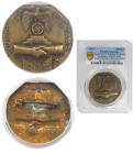 Deutsche Münzen und Medaillen ab 1871, MEDAILLEN UND JETONS. Drittes Reich. Abzeichen Deutsch Ist Die Saar 1934. Bronzeeisen. PCGS Genuine Environment...