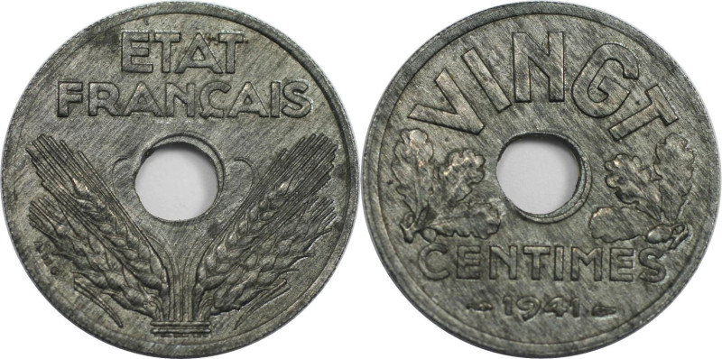 Europäische Münzen und Medaillen, Frankreich / France. 20 Centimes 1941. Zink. K...