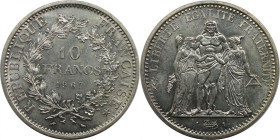 Europäische Münzen und Medaillen, Frankreich / France. Herkulesgruppe. 10 Francs 1967. 25,0 g. 0.900 Silber. 0.72 OZ. KM 932. Stempelglanz