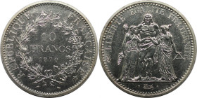 Europäische Münzen und Medaillen, Frankreich / France. Herkulesgruppe. 10 Francs 1970. 25,0 g. 0.900 Silber. 0.72 OZ. KM 932. Stempelglanz