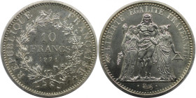 Europäische Münzen und Medaillen, Frankreich / France. Herkulesgruppe. 10 Francs 1971. 25,0 g. 0.900 Silber. 0.72 OZ. KM 932. Stempelglanz. Seltenerer...