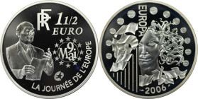 Europäische Münzen und Medaillen, Frankreich / France. Europäische Währungsunion, 7. Ausgabe. 120. Geburtstag von Robert Schuman. 1 1/2 Euro 2006. 22,...