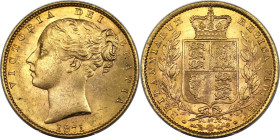 Europäische Münzen und Medaillen, Großbritannien / Vereinigtes Königreich / UK / United Kingdom. Victoria (1837-1901). Sovereign 1871, London Junger K...