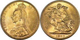 Europäische Münzen und Medaillen, Großbritannien / Vereinigtes Königreich / UK / United Kingdom. Victoria (1837-1901). Sovereign 1890, London. Gold. 7...