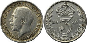 Europäische Münzen und Medaillen, Großbritannien / Vereinigtes Königreich / UK / United Kingdom. George V. (1910-1936). 3 Pence 1920, Silber. KM 813. ...