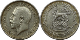 Europäische Münzen und Medaillen, Großbritannien / Vereinigtes Königreich / UK / United Kingdom. George V. (1910-1936). 6 Pence (Sixpence) 1920, Silbe...