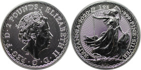 Europäische Münzen und Medaillen, Großbritannien / Vereinigtes Königreich / UK / United Kingdom. Elizabeth II. 2 Pound 2020. Silber. 1 OZ. KM 1508. St...