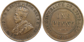 Weltmünzen und Medaillen, Australien / Australia. George V. 1 Penny 1911. Bronze. KM 23. Vorzüglich