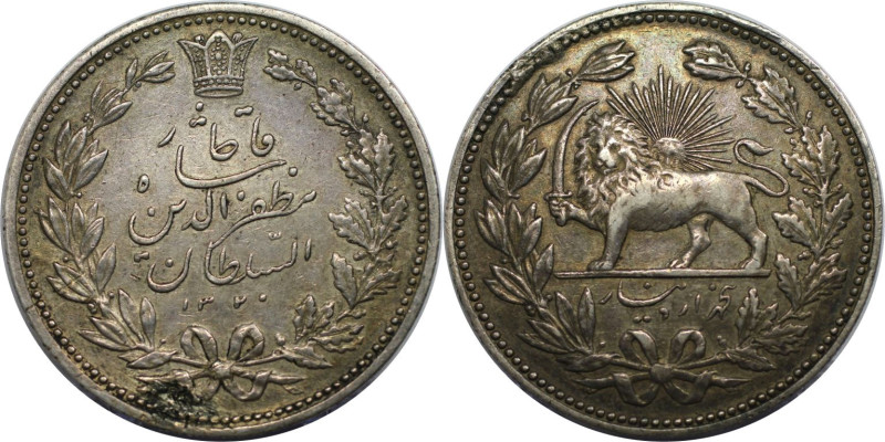 Weltmünzen und Medaillen, Iran. Muzaffar al-Din Shah (1896-1907). 5000 Dinars 19...