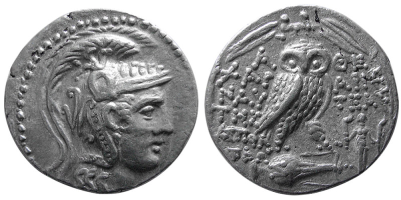 ATTICA, Athens, New style. 112-111 BC. AR Tetradrachm (16.74 gm; 29 mm). Head of...