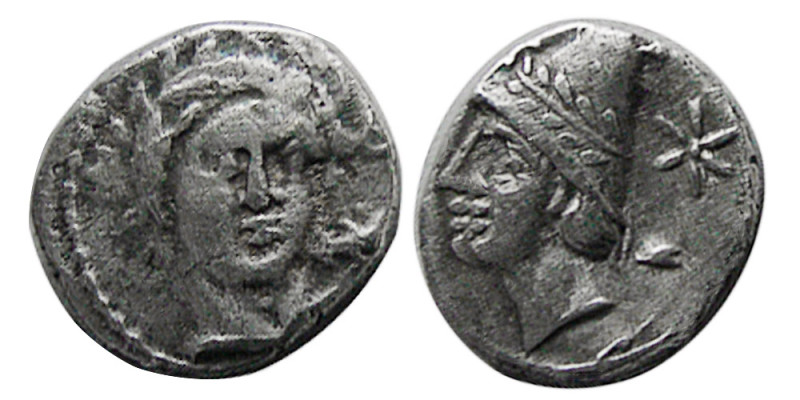 TROAS, Birytis. Circa 350-300 BC. AR Hemiobol (0.43 gm; 8 mm). Head of Herakles ...