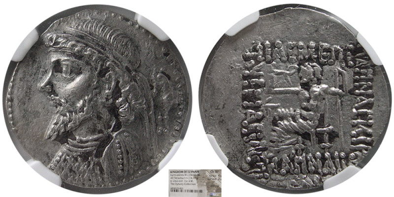 KINGS of ELYMIAS; Kamnaskires IV. Ca. 64-53 BC. AR Tetradrachm (14.17 gm; 30 mm)...