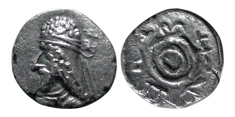 KINGS of PERSIS. Uncertain King II. 1st century AD. AR Hemiobol (0.36 gm; 9 mm)....