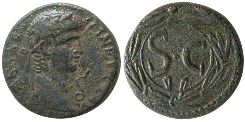 SYRIA: Seleucia in Pieria, Antioch. Nero. 54-68 AD. Æ Semis (8.47 gm; 20 mm). La...