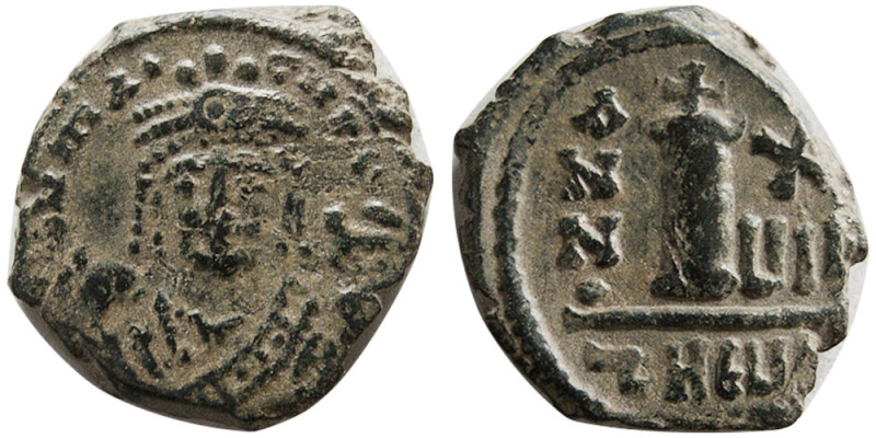 BYZANTINE EMPIRE; Maurice Tiberius. 582-602 AD. Æ Decanummium (2.75 gm; 18 mm). ...