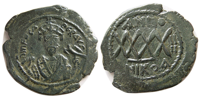 BYZANTINE EMPIRE; Phocas. 602-610 AD. Æ 40 Nummi (11.83 gm; 34 mm). Nicomedia mi...