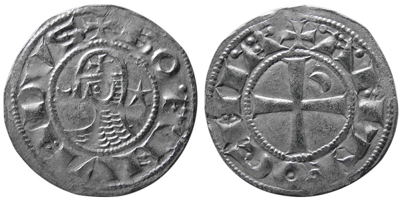 THE CRUSADERS, Bohemond IV. 1202-1232 AD. AR Denier (0.92 gm; 18 mm). "Coins of ...