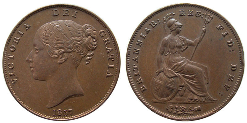 GREAT BRITAIN. Queen Victoria. 1857. Penny (18.78 mm; 33 mm). dated 1857. KM 726...