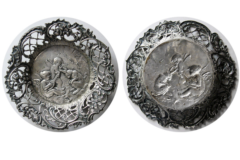 ANTIQUE GERMAN, Circa 1850s. Silver Plate (74.00 gm; 120 mm). Excellent conditio...