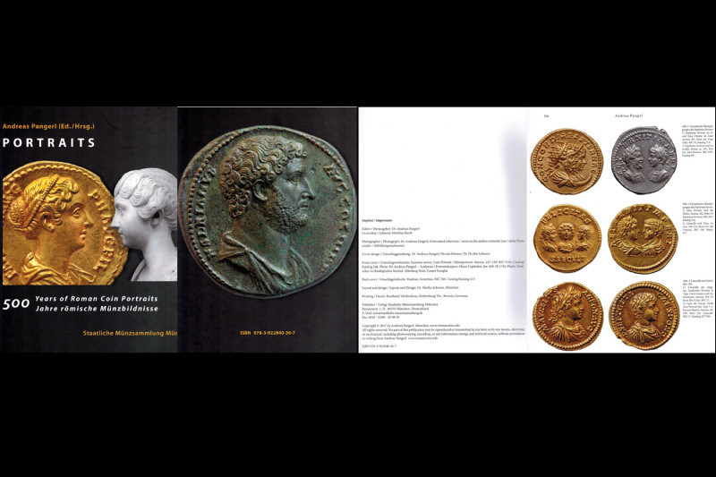 ROMAN COINS PORTRAITS. Hard Cover book by Dr. Andreas Pangerl. 2017, Munich. Bra...