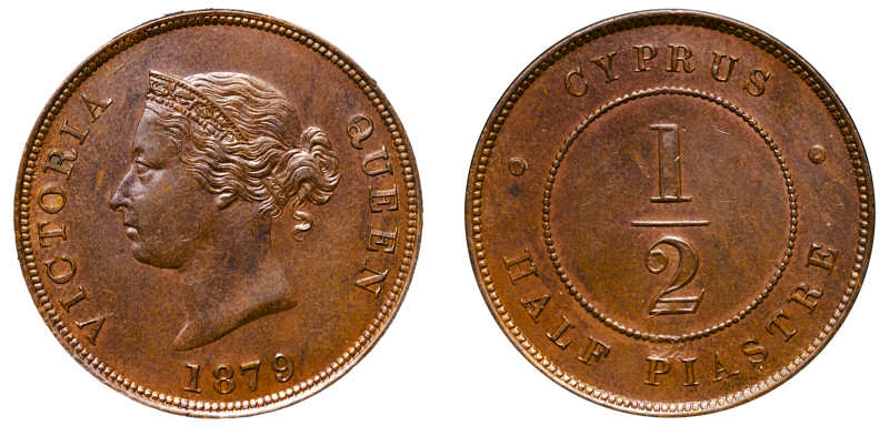Cyprus, British Administration, Victoria, 1837-1901. 1/2 Piastre, 1879, Royal mi...