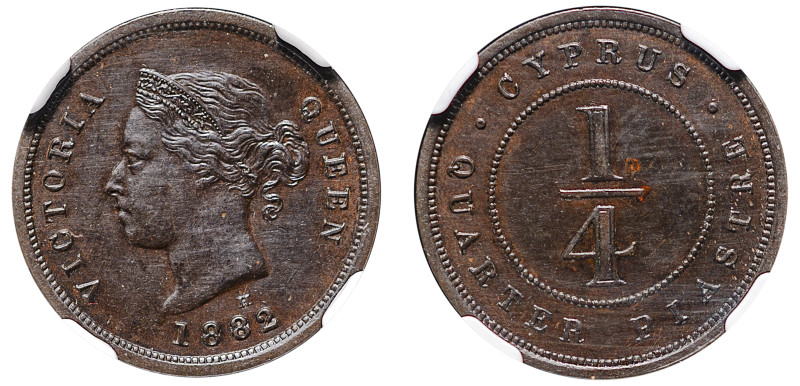 Cyprus, British Administration, Victoria, 1837-1901. 1/4 Piastre, 1882 H, Ralph ...