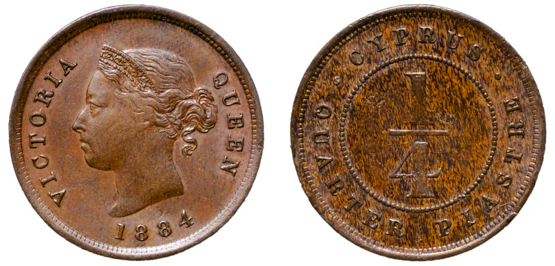 Cyprus, British Administration, Victoria, 1837-1901. 1/4 Piastre, 1884, Royal mi...