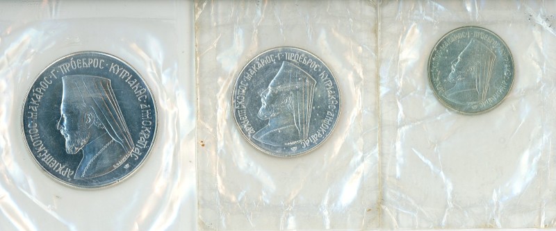 Cyprus, Republic, 1960-. Complete AR Set (3), 3-6-12 Pounds, 1974, Paris mint (K...