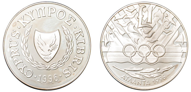 Cyprus, Republic, 1960-. AR Proof Pound, 1996, Olympic Games Atlanta (KM71a; Fit...