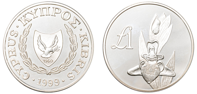 Cyprus, Republic, 1960-. AR Proof Pound, 1999, Cyprus Wildlife Series - Cyprus O...