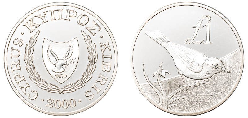 Cyprus, Republic, 1960-. AR Proof Pound, 2000, Cyprus Wildlife Series - Cyprus B...