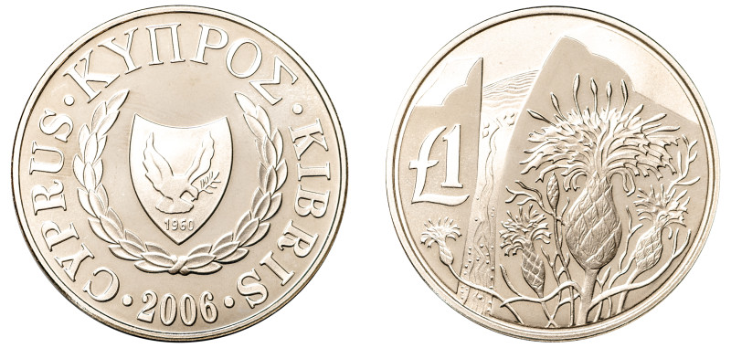 Cyprus, Republic, 1960-. Pound, 2006, Cyprus Wildlife Series - Akamas Centaurea ...