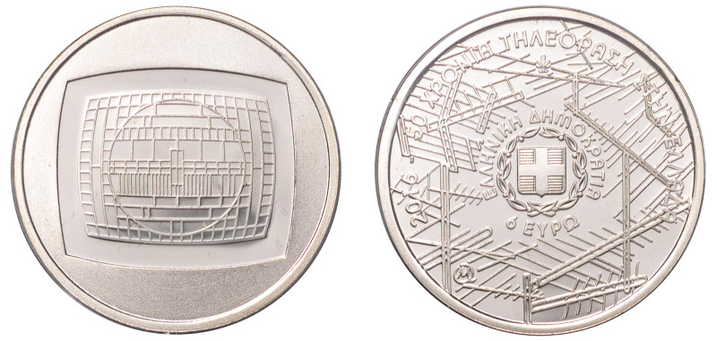 Greece, Third Republic, 1974-. AR Proof 6 Euros, 2016, 50 Years of Television in...