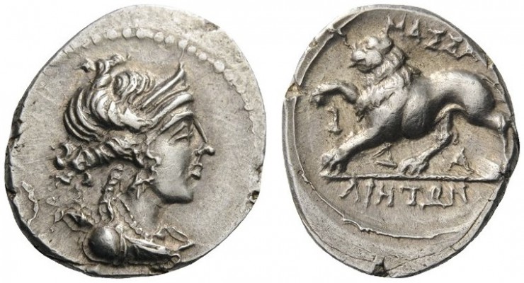  GREEK COINS   Gaul   Massalia, c. 130-121 BC. Drachm (Silver, 18mm, 2.41g 6). D...