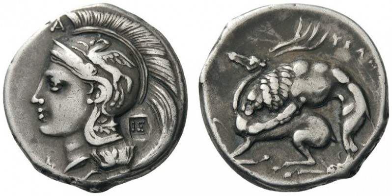  GREEK COINS   Lucania   Velia , c. 280 BC. Didrachm (Silver, 20mm, 7.42g 1). He...