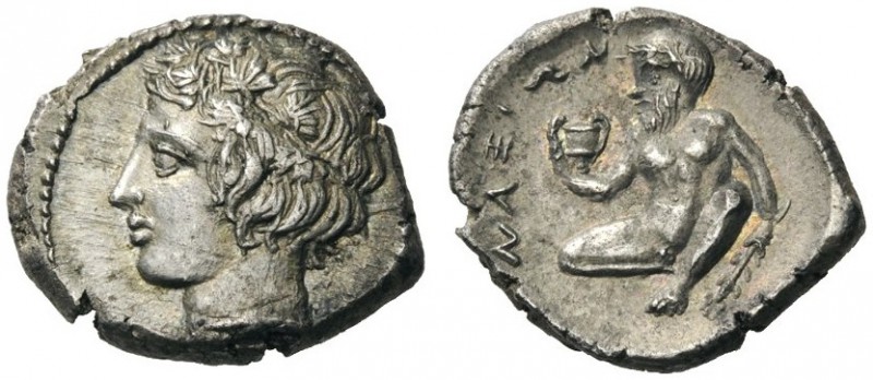  GREEK COINS   Sicily   Naxos, c. 420-403 BC. Hemidrachm (Silver, 13mm, 2.09g 6)...