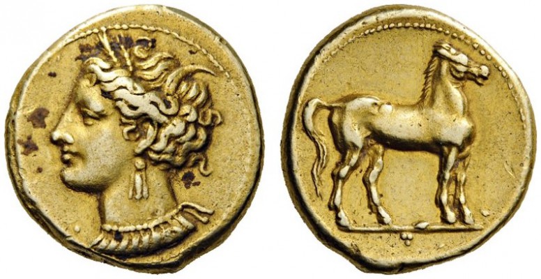  GREEK COINS   Zeugitania   Carthage, c. 310-270 BC. Stater (Elec­trum, 19mm, 7....