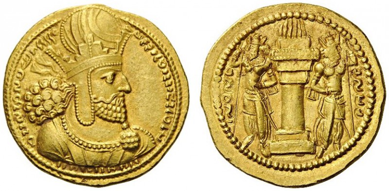  GREEK COINS   Sasanian Kings   Shapur I, 240-272. Dinar (Gold, 20mm, 7.37g 3), ...