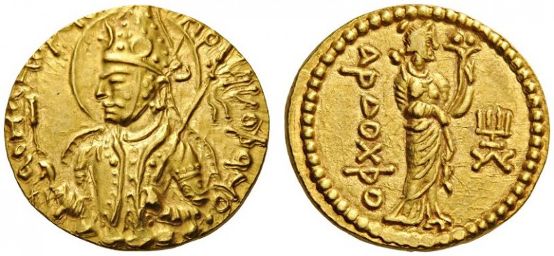  GREEK COINS   India   Kushan Empire. Huvishka, c. 152-192. Dinar (Gold, 21mm, 7...