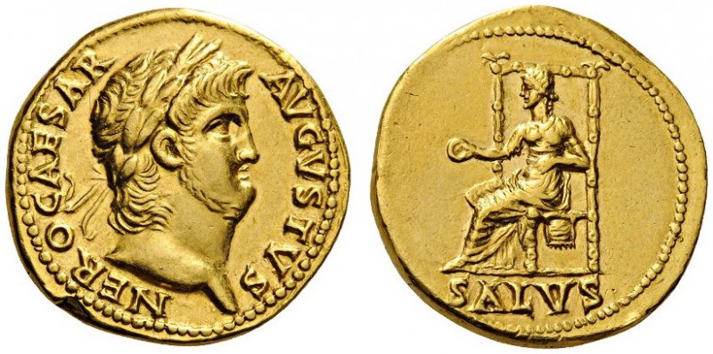  ROMAN AND BYZANTINE COINS   Nero, 54-68. Aureus (Gold, 18mm, 7.21g 4), Rome, 65...