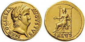  ROMAN AND BYZANTINE COINS   Nero, 54-68. Aureus (Gold, 18mm, 7.21g 4), Rome, 65-66. NERO CAESAR AVGVSTVS Laureate head of Nero to right, with slight ...