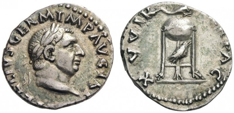  ROMAN AND BYZANTINE COINS   Vitellius, 69. Denarius (Silver, 18mm, 3.28g 5), Ro...