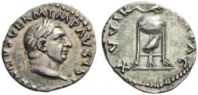  ROMAN AND BYZANTINE COINS   Vitellius, 69. Denarius (Silver, 18mm, 3.28g 5), Rome, April- December 69. A VITELLIVS GERM IMP TR P Laureate head of Vit...