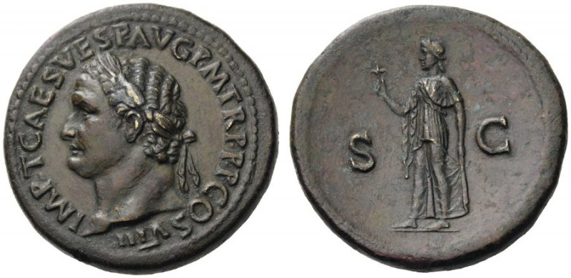  ROMAN AND BYZANTINE COINS   Titus, 79-81. Sestertius (Orichalcum, 35mm, 29.78g ...
