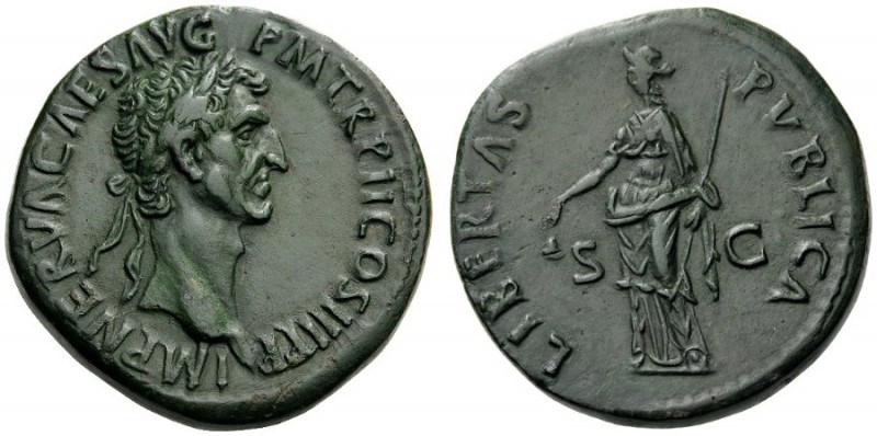  ROMAN AND BYZANTINE COINS   Nerva, AD 96-98. Sestertius (Orichalcum, 32mm, 27.7...