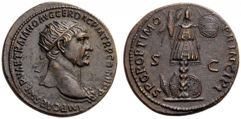  ROMAN AND BYZANTINE COINS   Caesarea, Cappadocia. Trajan, 98-117. Dupondius (Or...