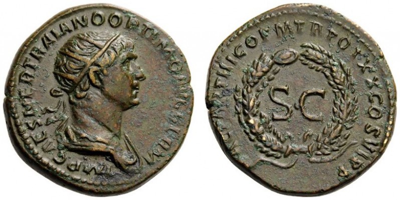  ROMAN AND BYZANTINE COINS   Caesarea, Cappadocia. Trajan, 98-117. As (Orichalcu...