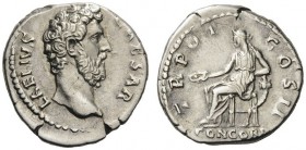  ROMAN AND BYZANTINE COINS   Aelius, as Caesar, 136-138. Denarius (Silver, 17mm, 2.88g 6), Rome, 137. L AELIVS CAESAR Bare head of Ae­lius to right. R...