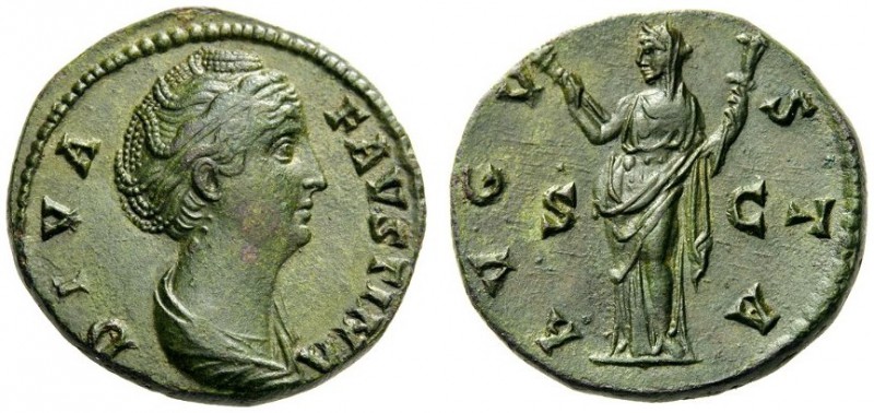  ROMAN AND BYZANTINE COINS   Diva Faustina Senior, died 140/1. As (Copper, 25mm,...