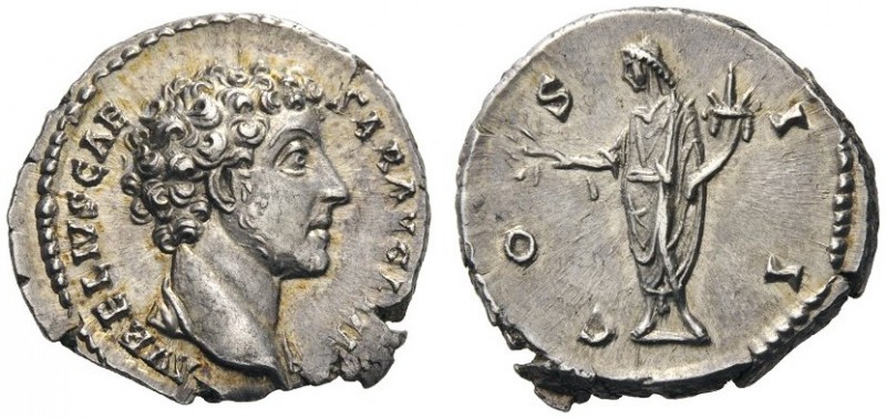  ROMAN AND BYZANTINE COINS   Marcus Aurelius, as Caesar, 139-161. Denarius (Silv...